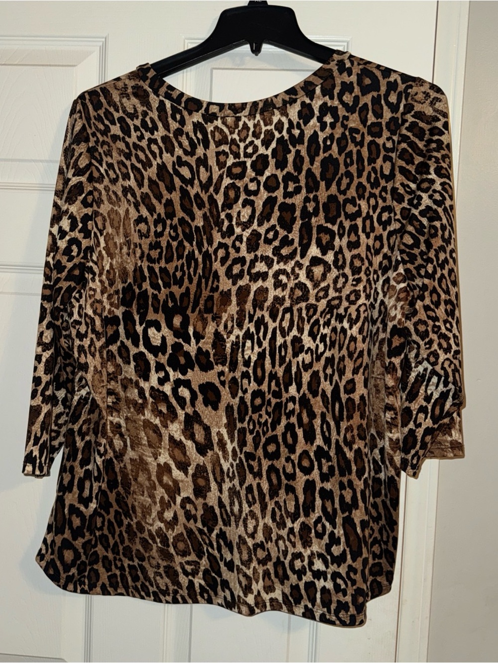 Worthington Leopard Print 3/4 Sleeve Tunic - Brown, Black, Cream - Picture 4 of 4